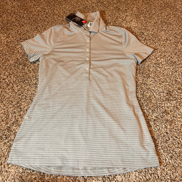 Under Armour‎ HeatGear Golf Polo Shirt Striped Fitted UPF 50+ Small - Picture 1 of 7